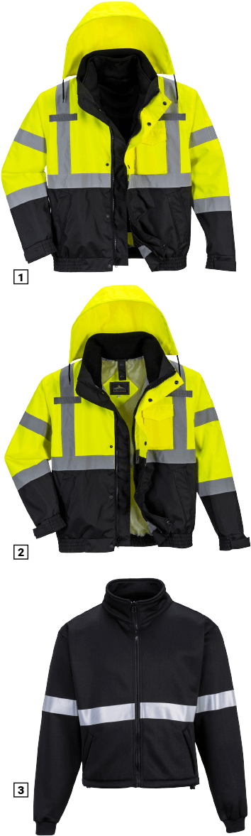 Portwest S365 Hi Vis 3 In 1 Premium Bomber Jacket - Portwest Us365 (400x1210), Png Download