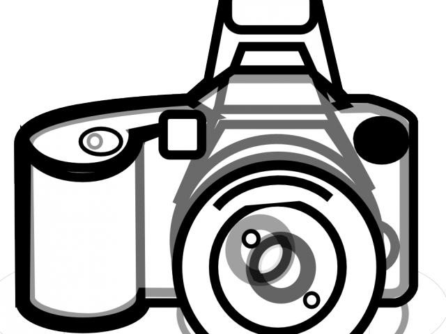 Photography Clipart Camrea - Camera Clipart Black And White Transparent (640x480), Png Download