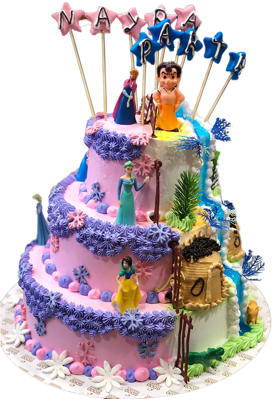 Chota Bheem In Princes Land - Birthday Cake (1636x1288), Png Download