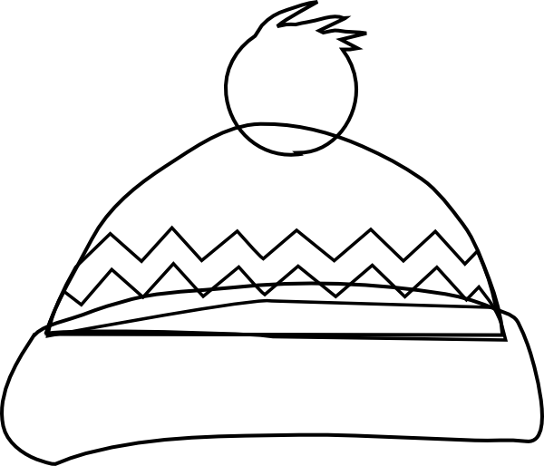 Thumb Image - Winter Cap Black And White (600x514), Png Download