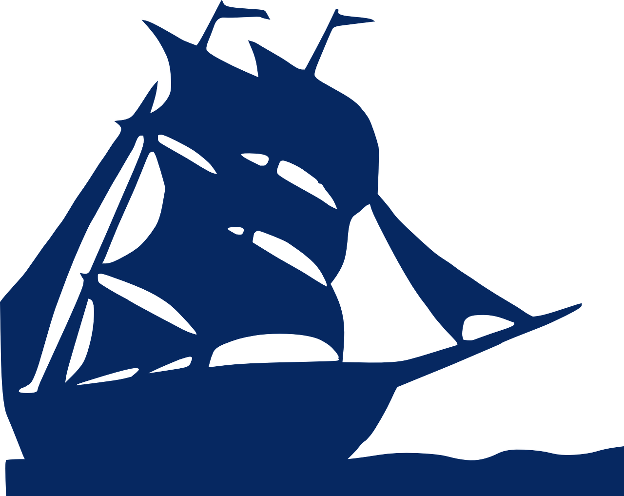 Sailboat Two-master Old Ship Png Image - Boat Silhouette (1280x1017), Png Download